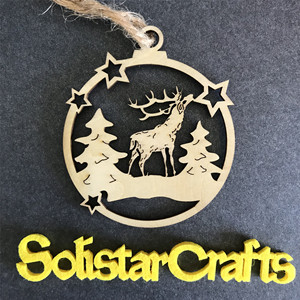 Gỗ Laser Cắt Giáng Sinh Vui Vẻ 2024 2023 Giáng Sinh dở dang Giáng Sinh Trang Trí Bằng Gỗ Bông Tuyết Gỗ Mặt Dây Chuyền Đồ Trang Trí - Product Image 5