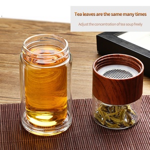 Botella de Agua Ecológica de Doble Vidrio Borosilicato con Estuche, Botella para Té, Taza con Infusor, Vaso para Bebidas - Product Image 4
