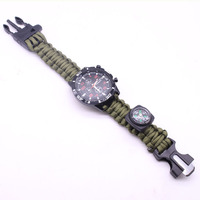 Bracelet en paracorde EDC, kit de survie multifonctionnel, montre en paracorde, sifflet, corde de sauvetage d'urgence pour l'extérieur, bracelet avec couteau, camping