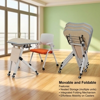 Table de conférence et de formation moderne pliable et réglable en MDF pour l'école et l'atelier