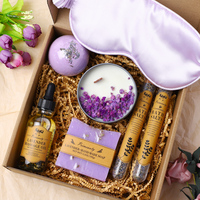 Cadeau de Fête des Mères Nouvelles Idées de Produits Huile de Massage à la Lavande Sel de Bain Bougie Parfumée Bombe de Bain Savon Coffret Cadeau de Bain Spa pour Femmes
