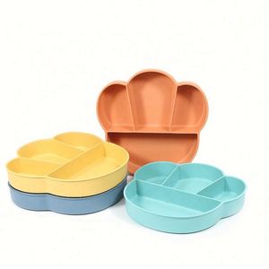 Ensemble de vaisselle et couverts pour enfants au design mignon de dessin animé, en paille de blé, incassable, 3 pièces : assiette, fourchette, cuillère - Product Image 2
