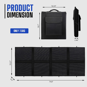 200W Mono-crystalline Portable <b>Solar</b> Panels Foldable <b>Charger</b> IP65 Waterproof 20A MPPT Controller <b>12V</b> <b>Batteries</b> Power Station - Product Image 2