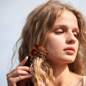 Pettini per capelli in acetato di cellulosa con motivo leopardato alla moda pettine per capelli con acido acetico a denti larghi bagnati e asciutti di alta qualità - Product Image 5