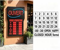 Letrero LED Personalizado con Horario de Apertura, Letrero LED con Horario de Funcionamiento Semanal para Cafetería, Tienda Minorista, Letrero de Pared