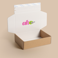 Boîte d'emballage en papier artisanal avec logo personnalisé pour modèles de conception personnalisés sans parfum avec doublure en éponge et bande de déchirure