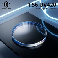 Vente en gros de lentilles optiques progressives 1.56 anti-lumière bleue UV420 avec revêtement HMC bleu