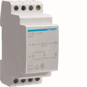 Trasformatore Hager St 303 Bell 230V 8VA 8-12V AC Moduli 2 Din - Product Image 1