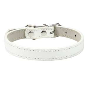 Collar de Perro Ajustable de Cuero PU Impermeable de Primera Calidad, con Remaches Anti-Mordidas, Hebilla de Metal Monocromática para Perros Pequeños y Medianos, Gatos, Uso Diario - Product Image 3