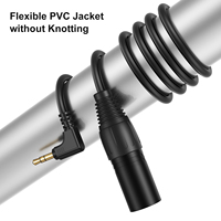 Câble audio en gros CableCreation, cordon micro/haut-parleur tressé en PVC plaqué or, connecteurs stéréo TRS mâle 3,5 mm à XLR mâle coudé