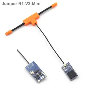 Jumper R1 V2 Mini 2.4GHz 16CH penerima kompatibel dengan FrSky D16 XM + Jumper t-lite T18 T16 T12 T8SG untuk bagian mainan Drone RC