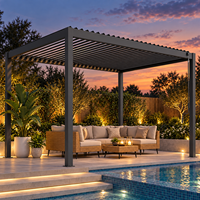 Systèmes de persiennes motorisées réglables Smart Living, pergola bioclimatique en aluminium pour jardin, balcon, espaces extérieurs confortables