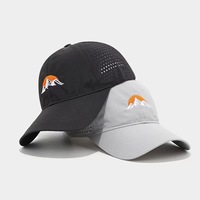 Gorra de Béisbol Deportiva para Senderismo al Aire Libre, con Visera Curva, de Secado Rápido y Transpirable, con Bordado de Montaña al Amanecer