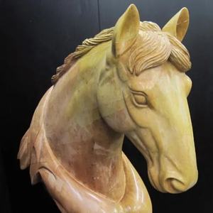 Doğal mermer at kafası hayvan heykel kapalı dekorasyon özelleştirilebilir boyutu renk tarzı - Product Image 5