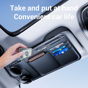 Artefacto de almacenamiento para parasol de coche 3 en 1, placa de bloqueo de luz, bolsa de almacenamiento para gafas, soporte de Clip para licencia de conducir con ranuras para tarjetas - Product Image 5