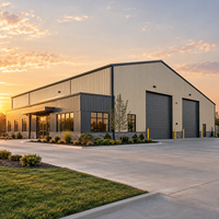 Atelier industriel en structure métallique préfabriquée, bâtiment de services à grande portée avec bureau