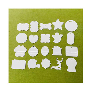 Adornos de Metal de doble cara para Navidad, adornos de Navidad de aluminio con cintas rojas, color blanco brillante, sublimación, gran oferta - Product Image 2