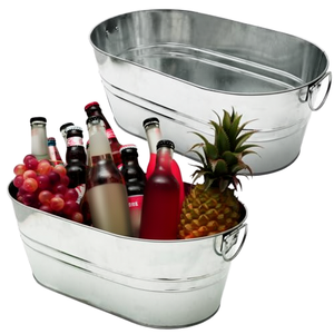 Seau à vin ovale en métal argenté, refroidisseur de bouteilles, seau à glace polyvalent pour boissons, bac à plantes pour fêtes à domicile - Product Image 1