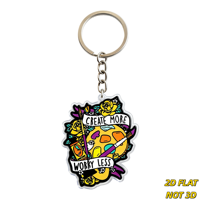 Créez plus de joie, moins de soucis : Porte-clés en acrylique, palette d'artiste vibrante, roses et bannières motivantes, breloque découpée double face