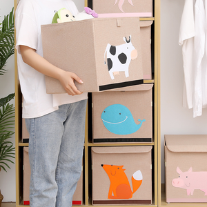 Boîte de rangement pour <span class=keywords><strong>vêtements</strong></span> en tissu de lin pliable multifonction de grande taille pour enfants, prix intéressant - Product Image 5