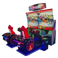 Simulateur de conduite d'arcade de Machine de jeu de course de voiture clignotante à jetons 4ith HD LED double écran