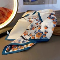 Foulard carré 100 % soie de mûrier jacquard, impression personnalisée pour femme, motif artistique vintage unique, bandana pour la tête et le cou, cadeau