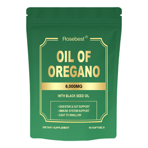 Rosebest Produsen China Grosir Kapsul Lunak Minyak Oregano Vegan Organik 6000mg Suplemen dengan Minyak Biji Hitam - Product Image 1