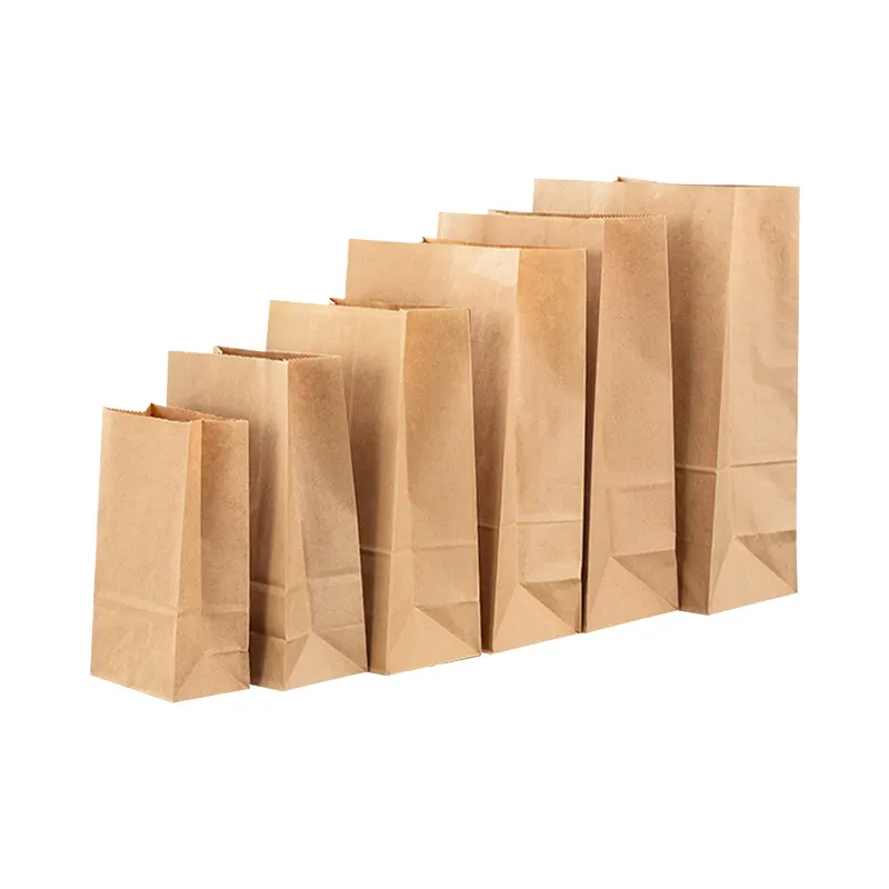 Bolsa con cremallera de papel Kraft biodegradable personalizada, bolsa de pan tostado a prueba de aceite de fondo plano, sello rizador de alambre, embalaje para hornear alimentos