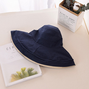 2024 nouveau chapeau seau femmes <span class=keywords><strong>littérature</strong></span> <span class=keywords><strong>japonaise</strong></span> et Art couverture bassin chapeau pare-soleil Chic grand bord tissu chapeau - Product Image 6