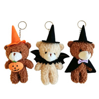 Cadeau d'Halloween : Petit porte-clés en peluche, pendentif figurine (chapeau de sorcière, aile de chauve-souris, citrouille), breloque de sac à dos, pour fête, vente en gros, faible MOQ, fabriqué en Chine