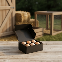 Boîte cadeau pour œufs en carton ondulé noir personnalisée, écologique, recyclable, avec laminage mat, design réutilisable, capacité de 6/9 œufs