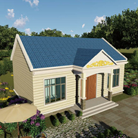 Petite maison préfabriquée modulaire mobile prête à l'emploi Kit de villa de conception traditionnelle préfabriquée en acier et panneau sandwich