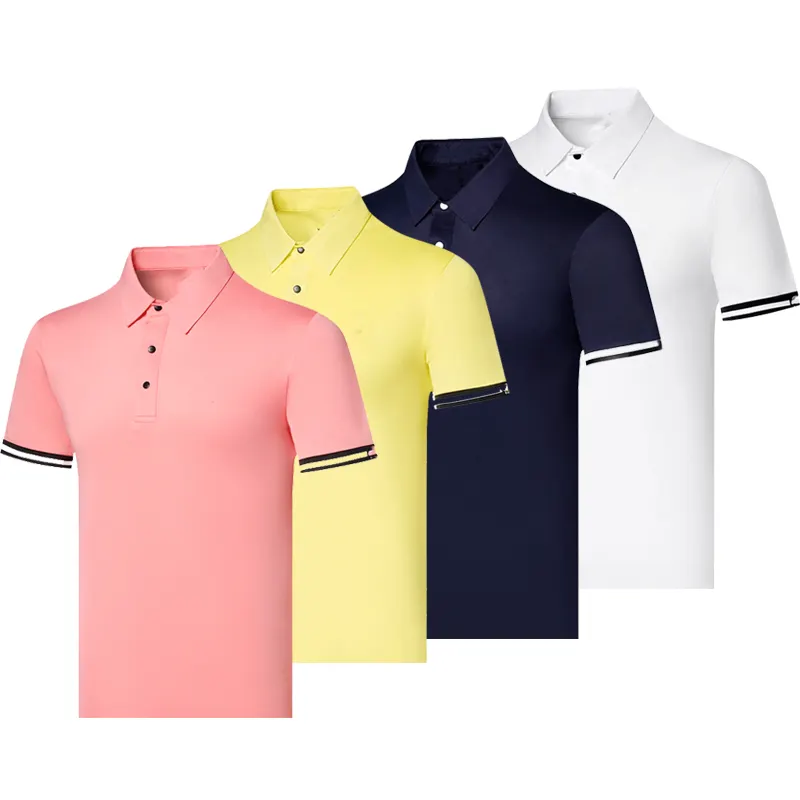 2023 New Mens Polo Shirt New Summer Short Sleeve Turn-over Collar Slim Tops Casual Breathable Solid Color Business Shirt