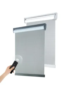 Blackout Smart Motorized Roller Blinds Double Layer Roller Blinds Battery Motorized Window Roller Shades