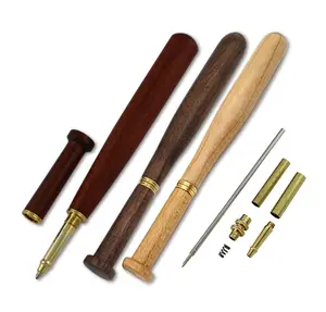 Rabatt Holz drehen 7mm Slimline Fledermaus Stift Herstellung Teile Sierra Bolt Action Pen Kit Holz drehen Baseball Pen Kits DIY