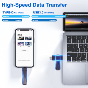 Döndürülebilir Yüksek Hızlı USB2.0/3.0 Bellek Çift Tip C 128GB 256GB Büyük Kapasiteli Telefon Bilgisayar Çift Kullanımlı Lazerle Kazınabilir - Product Image 5