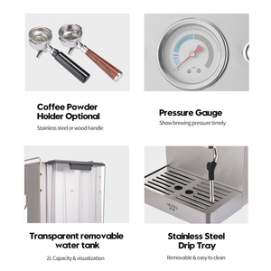 Máy pha cà phê <span class=keywords><strong>Espresso</strong></span> thương mại cao cấp, hai bơm, có chức năng bảo vệ quá nhiệt và màn hình LED - Product Image 5