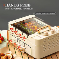 Machine à griller électrique 3 en 1 pour kebab, brochettes rotatives automatiques, barbecue sans fumée d'intérieur, four à panini, presse à panini antiadhésive