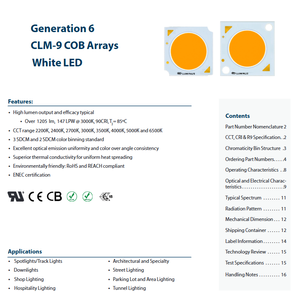 Generación de salida de alto lumen 6 CLM-9 1205LM CRI90 2200K-6500K Regulable Garantía de 3 años LUMINUSs COB LED - Product Image 2