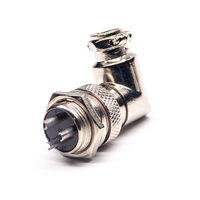 16mm GX16 3 pines enchufe de aviación conector de radio ángulo recto para cargador