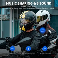 Fodsports Headset helm sepeda motor PX8 PRO, Headset helm sepeda motor dupleks penuh, sistem interkom bluetooth tahan air