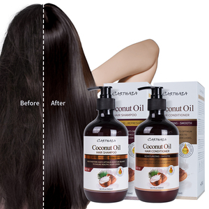 Ensemble de soins capillaires à marque privée, réparation des cheveux abîmés, soin du cuir chevelu, huile de coco, shampoing et après-shampoing naturels pour cheveux - Product Image 1
