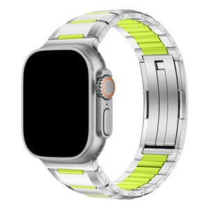 <span class=keywords><strong>Bracelet</strong></span> de montre en alliage d'aluminium et de titane de haute qualité pour <span class=keywords><strong>Apple</strong></span> <span class=keywords><strong>Watch</strong></span> 49 46 42 40 mm <span class=keywords><strong>Ultra</strong></span>, <span class=keywords><strong>bracelet</strong></span> réglable en caoutchouc inoxydable avec incrustation 5G - Product Image 6