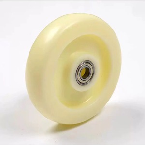 Roue à roulettes en nylon de 4 pouces avec roulement à billes, jaune robuste, pour chariot à main, chariot à plateau - Product Image 1