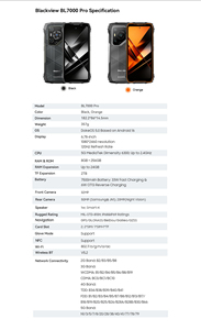 สมาร์ทโฟน Blackview BL7000 Pro รุ่นทนทาน รองรับ 5G ชิปประมวลผล Octa Core หน้าจอ FHD AMOLED ขนาด 6.78 นิ้ว 120Hz กล้อง 50MP รองรับ NFC OTG ซิมคู่ มาตรฐาน IP68 ภาษาฝรั่งเศส - Product Image 5