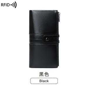 2024 tùy chỉnh mới nhất giá rẻ màu đen đẹp RFID PVC Thiết kế nhỏ Phụ Nữ Ví thương hiệu