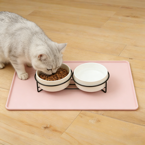 Silicone Pet Feeding <b>Mat</b> for <b>Dogs</b> and Cats Raised Edge Waterproof Non Slip <b>Bowl</b> Placement <b>Mat</b> - Product Image 1