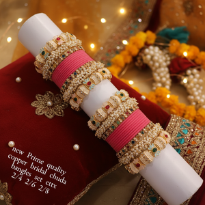 PADMAWATI <b>BANGLES</b> PRIVATE LIMITED Luxury Tungsten <b>Gold</b> Plated Multi Color Women's <b>Bangles</b> <b>Set</b> Indian Bridal Wedding Party - Product Image 3