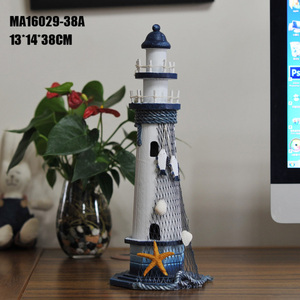 Torre de Faro Retro de Madera Maciza, Estilo Mediterráneo, Decoración para el Hogar, Diseño Art <span class=keywords><strong>Deco</strong></span> para Aniversarios - Product Image 1
