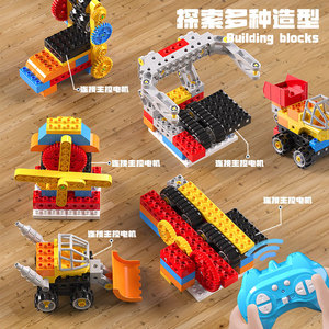 HY Toys Future Machinery partículas grandes bloques de construcción inteligentes niños niño motor hombre equipo de ingeniería juguete para regalo - Product Image 4